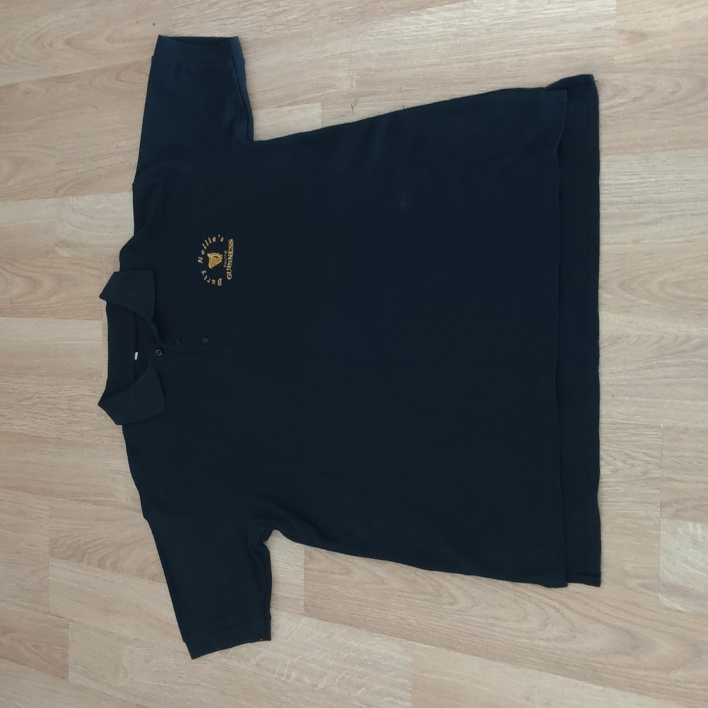 Dirty Nelle's Irish Pub Beijing Guinness Embroidered Polo Shirt Black L